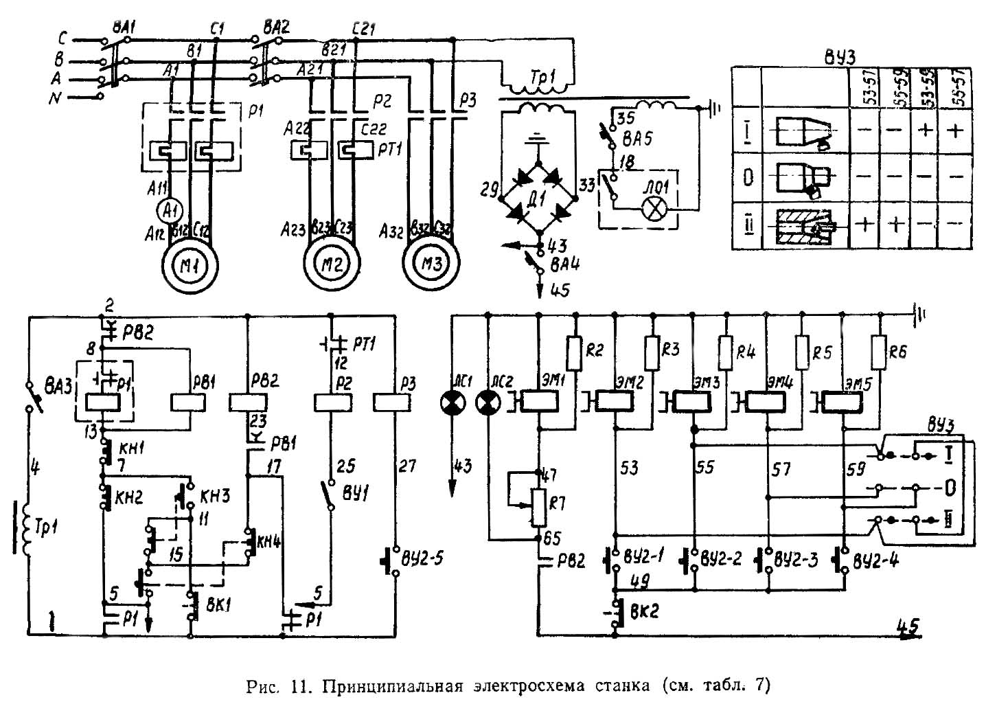 Електрична схема токарно-гвинторізного верстата 1М63 Електрична схема токарно-гвинторізного верстата 1М63